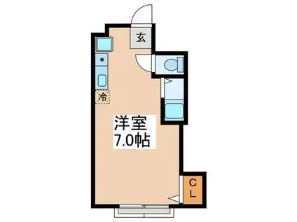 浜谷ビル(ワンルーム/2階)の間取り写真