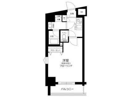 CALM.KOIWA ウエスト(1K/6階)の間取り写真