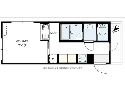 第12フォンタナ駒沢(1K/3階)の間取り写真