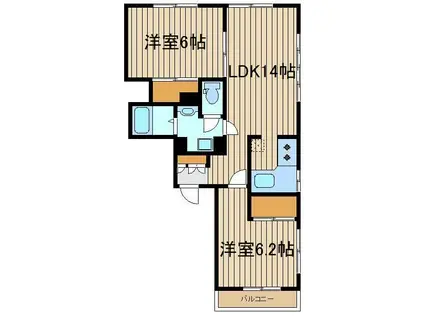 さかえビル本橋(2LDK/2階)の間取り写真