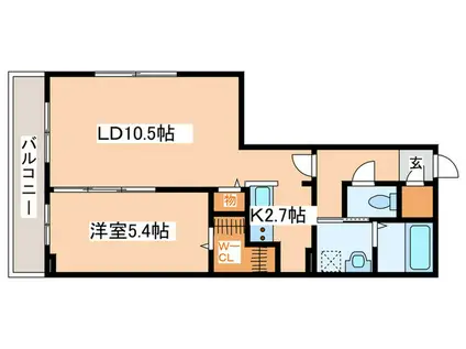 COLORE サウス EIGHT(1LDK/3階)の間取り写真
