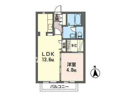 シャーメゾン泉沢(1LDK/2階)の間取り写真