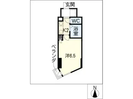 サンパーク丸の内(1K/5階)の間取り写真