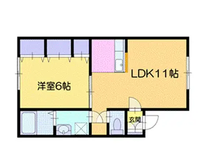 アイビーコート(1LDK/2階)の間取り写真