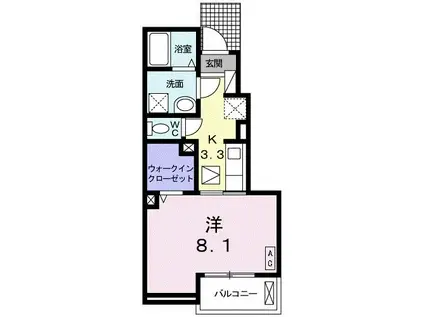 APEX.G I(1K/1階)の間取り写真