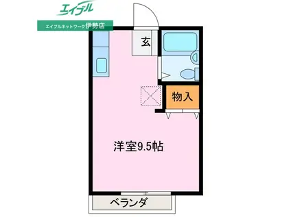 ビーラインミュー(1K/2階)の間取り写真