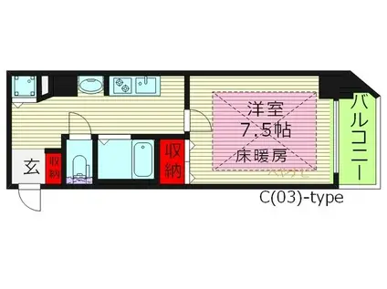 エスライズ桜ノ宮(1K/5階)の間取り写真