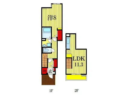 シトラス・ヴィレッジC(1LDK/1階)の間取り写真