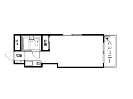 スカイコート横浜港南台(ワンルーム/1階)の間取り写真