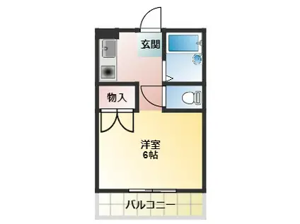 サンコーポ(ワンルーム/2階)の間取り写真
