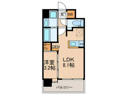 アルティザ博多ミッドシティ(1LDK/11階)の間取り写真