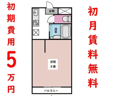 サンヒルズふくしま(1K/1階)の間取り写真