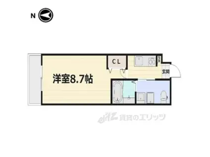 THEGARNETSUITERESIDE(1K/2階)の間取り写真