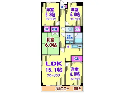 エルパラドール(4LDK/2階)の間取り写真