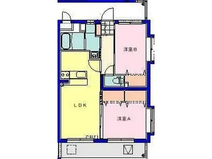 ルーチェ早水(2LDK/2階)の間取り写真