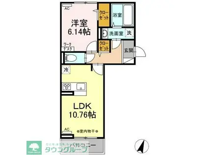 ファーストステージ江木(1LDK/3階)の間取り写真