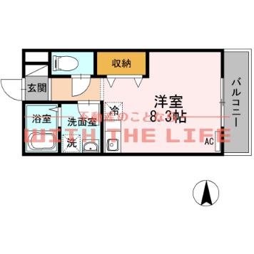 オリーヴァ花畑(ワンルーム/1階)の間取り写真