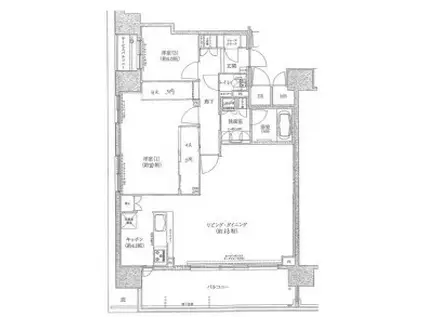姫路ザ・レジデンス(2LDK/11階)の間取り写真