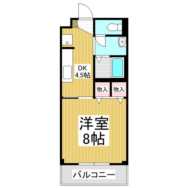 シャンテコスモス(1DK/2階)の間取り写真