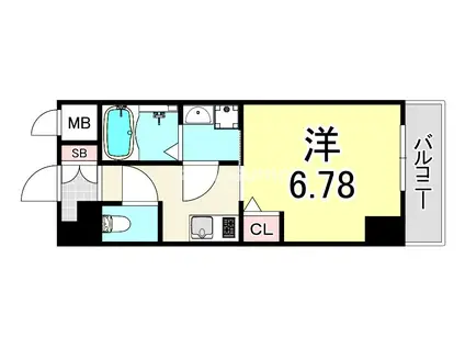 アリビオ立花III(1K/10階)の間取り写真