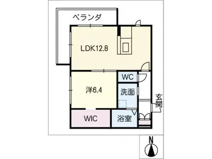 メゾン苑椿(1LDK/2階)の間取り写真