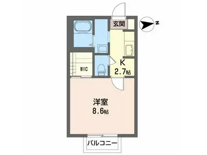 ディア・コート高松(1K/1階)の間取り写真