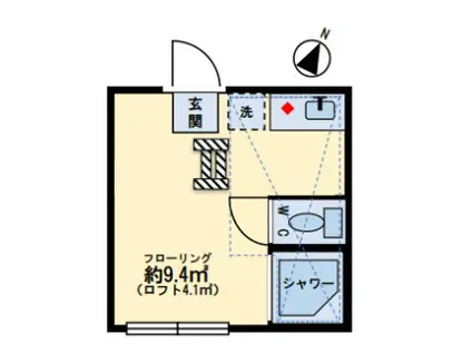 フェリスバニラ(ワンルーム/1階)の間取り写真