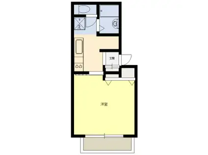 SOHOIII A(1K/2階)の間取り写真