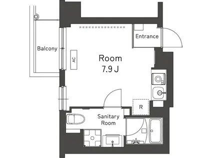 BELLEVIAGE SHINJUKU べルヴィア―ジュ新宿(ワンルーム/3階)の間取り写真