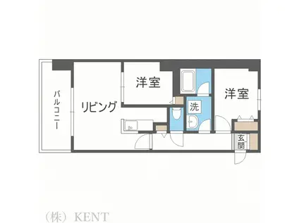 JP NOIE 円山表参道旧ルクレ円山表参道(2LDK/6階)の間取り写真