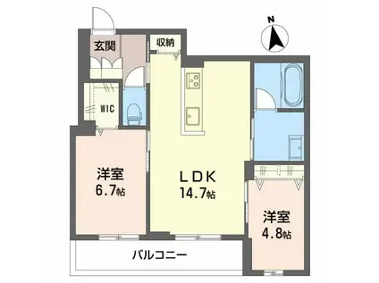 シャーメゾン加納神明(2LDK/3階)の間取り写真