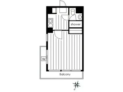 赤坂コーポ(1K/7階)の間取り写真