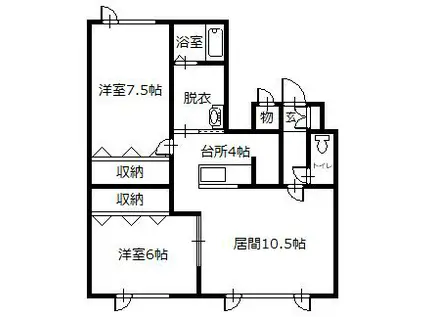 NSDマンション(2LDK/1階)の間取り写真