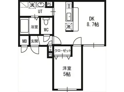 WING KEI(1LDK/4階)の間取り写真