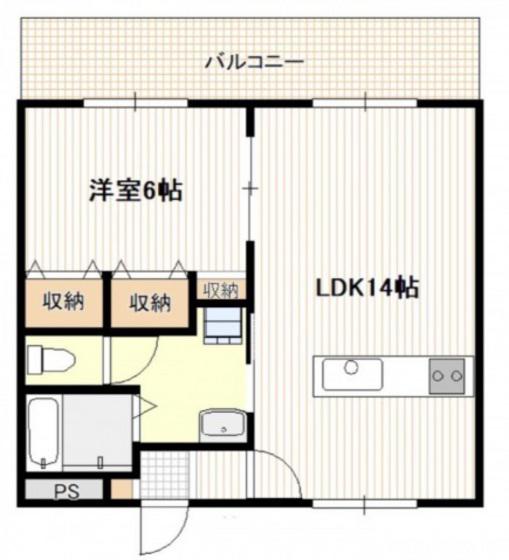 スタンピード八幡(1LDK/1階)の間取り写真