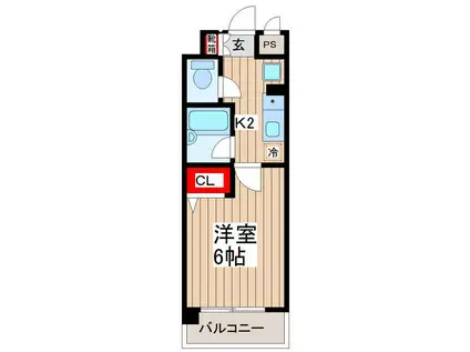 モンシェール錦糸町(1K/2階)の間取り写真