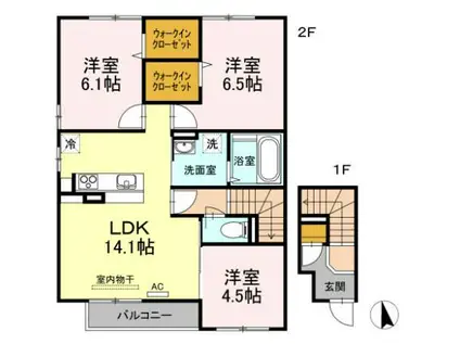 ベルファース駒沢三丁目(2K/1階)の間取り写真