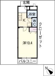 アビターレ・S(1K/1階)の間取り写真