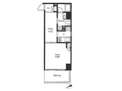 カスタリア戸越駅前(1DK/6階)の間取り写真