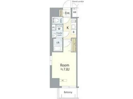 エスリード金山リュクス(1K/7階)の間取り写真