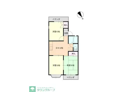 高野ハイツ(3DK/2階)の間取り写真