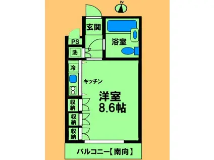 NEST(ワンルーム/3階)の間取り写真