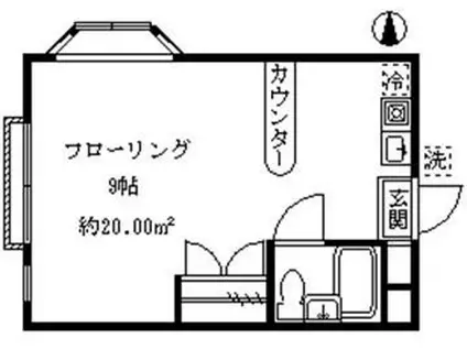 橋本ハイツ(ワンルーム/1階)の間取り写真