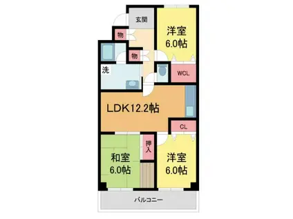 グレース甲陽園(3LDK/3階)の間取り写真