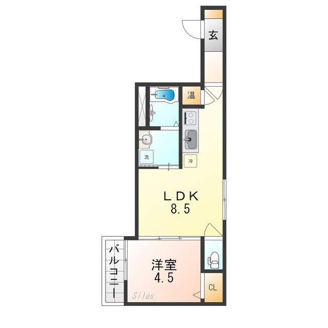 メゾンボヌス(1LDK/3階)の間取り写真