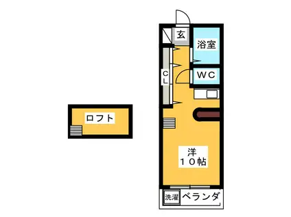 ディズィーハウス(ワンルーム/1階)の間取り写真