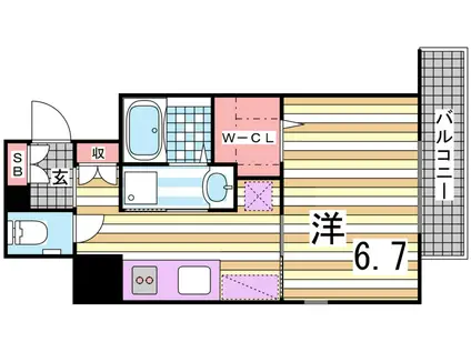 YAMATE435(1K/7階)の間取り写真