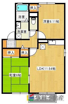 セジュール小城(2LDK/2階)の間取り写真