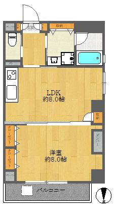 マロン南砂(1LDK/3階)の間取り写真