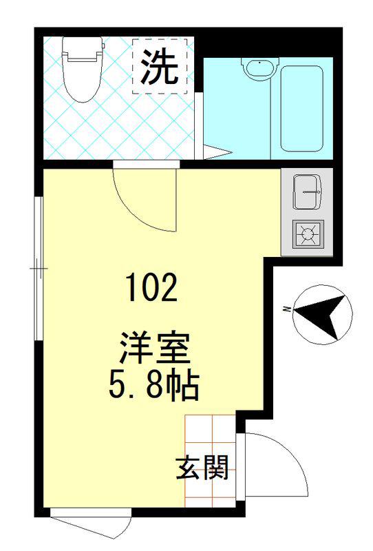 コンフォート北綾瀬(ワンルーム/1階)の間取り写真